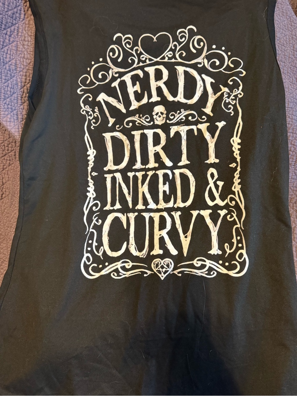 Nerdy Dirty Inked & Curvy Graphic Tank - Black & White